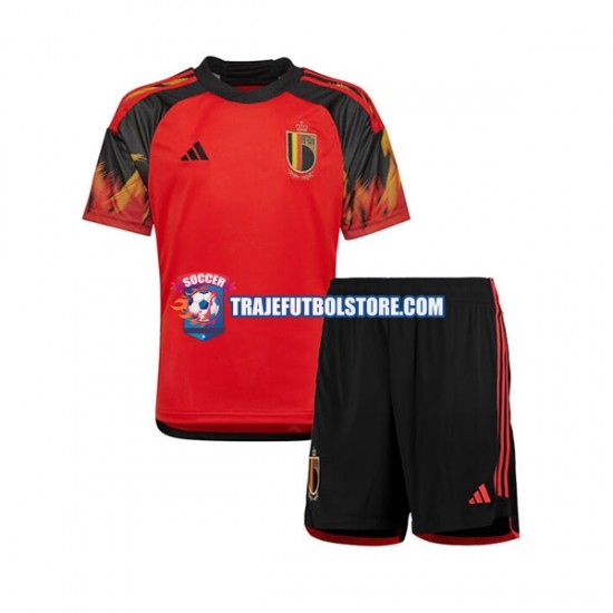 Camiseta 1ª Bélgica Niño Copa Mundial 2022 Manga Corta