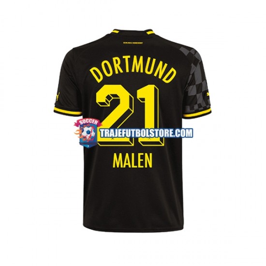 Camiseta 2ª Borussia Dortmund Donyell Malen 21 Hombre 2022-2023 Manga Corta