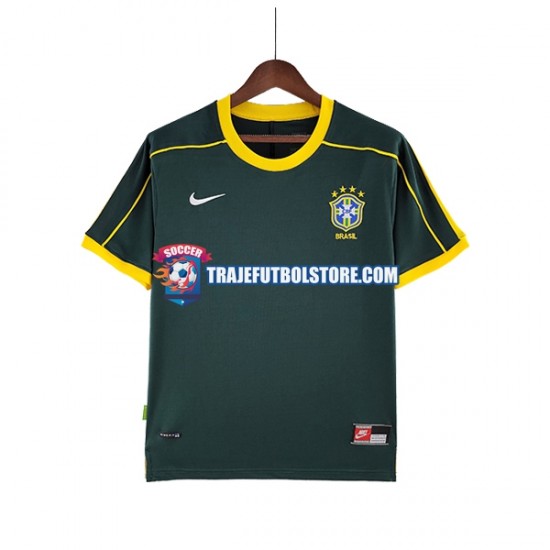 Camiseta 2ª Brasil Portero Retro Hombre 1998 Manga Corta