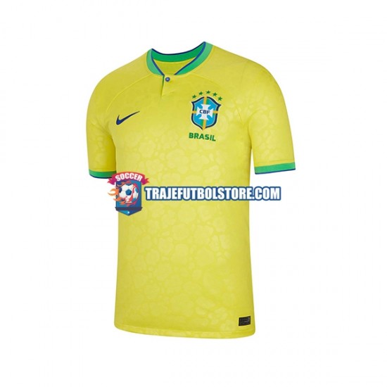 Camiseta 1ª Brasil Hombre Copa Mundial 2022 Manga Corta