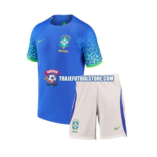 Camiseta 2ª Brasil Niño Copa Mundial 2022 Manga Corta