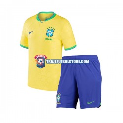 Camiseta 1ª Brasil Niño Copa Mundial 2022 Manga Corta