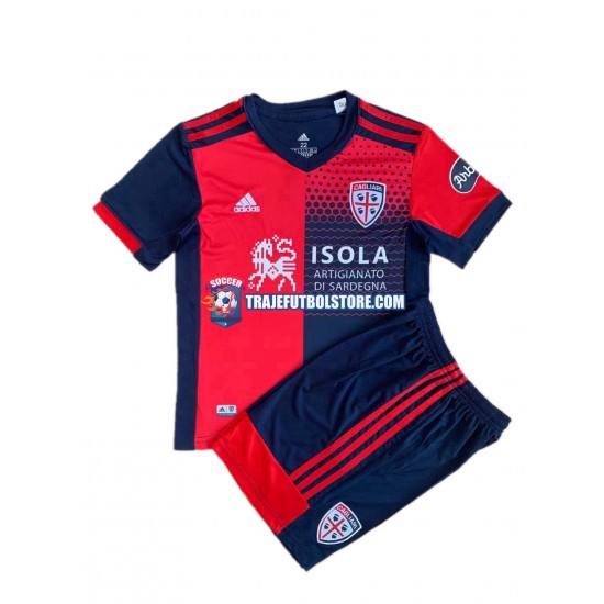 Camiseta 1ª Cagliari Niño 2021-2022 Manga Corta