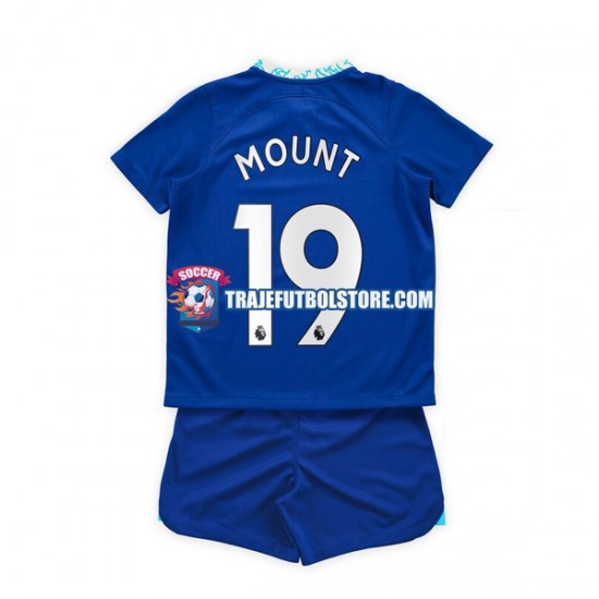 Camiseta 1ª Chelsea Mason Mount 19 Niño 2022-2023 Manga Corta