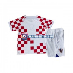 Camiseta 1ª Croacia Niño Copa Mundial 2022 Manga Corta