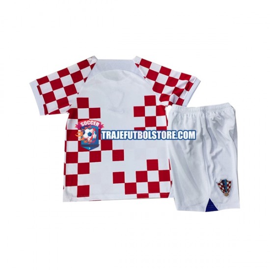 Camiseta 1ª Croacia Niño Copa Mundial 2022 Manga Corta