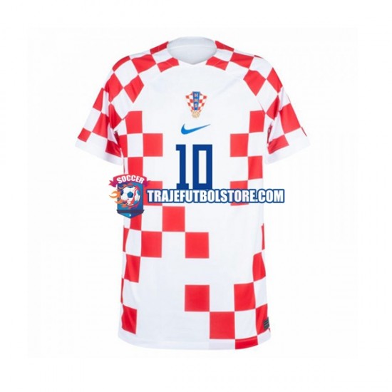 Camiseta 1ª Croacia Modrić 10 Hombre Copa Mundial 2022 Manga Corta