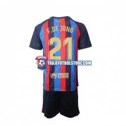 Camiseta 1ª FC Barcelona Frenkie de Jong 21 Niño 2022-2023 Manga Corta