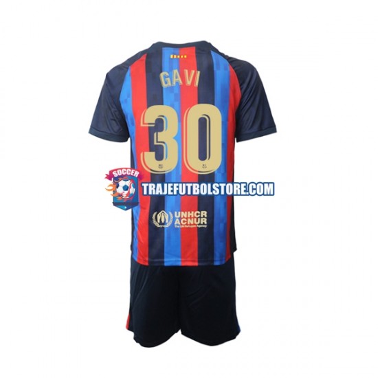 Camiseta 1ª FC Barcelona Gavi 30 Niño 2022-2023 Manga Corta