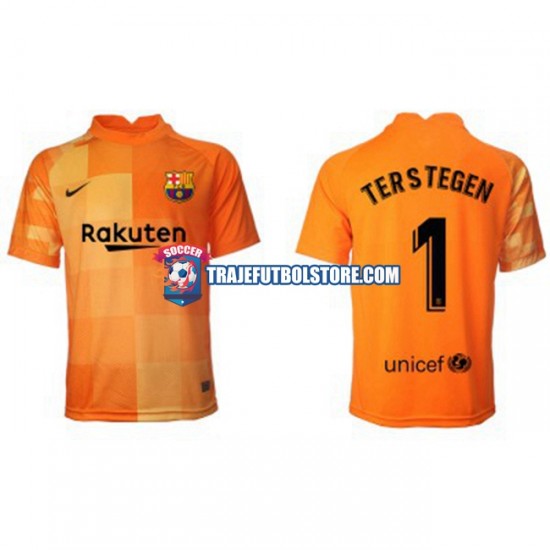 Camiseta 1ª FC Barcelona Ter Stegen 1 Portero Hombre 2021-2022 Manga Corta
