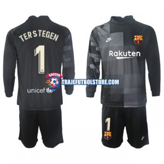 Camiseta 2ª FC Barcelona Ter Stegen 1 Portero Niño 2021-2022 ML