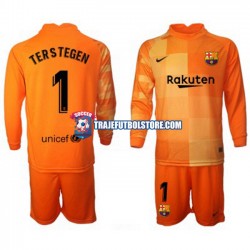 Camiseta 1ª FC Barcelona Ter Stegen 1 Portero Niño 2021-2022 ML