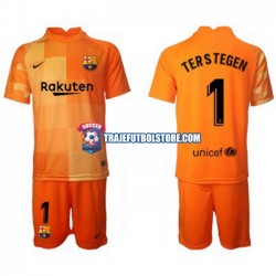 Camiseta 1ª FC Barcelona Ter Stegen 1 Portero Niño 2021-2022 Manga Corta