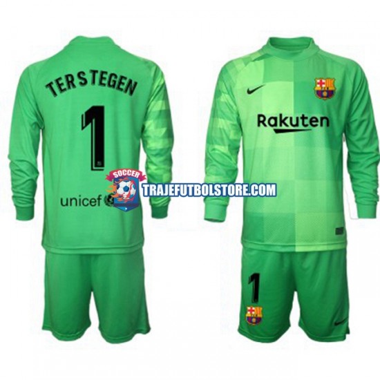 Camiseta 3ª FC Barcelona Ter Stegen 1 Portero Niño 2021-2022 ML