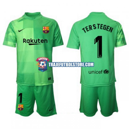 Camiseta 3ª FC Barcelona Ter Stegen 1 Portero Niño 2021-2022 Manga Corta