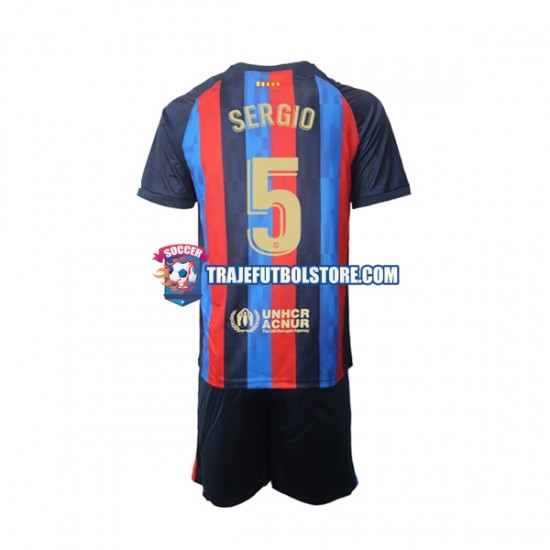 Camiseta 1ª FC Barcelona Sergio Busquets 5 Niño 2022-2023 Manga Corta