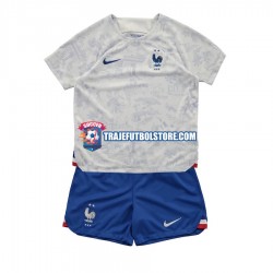 Camiseta 2ª Francia Niño Copa Mundial 2022 Manga Corta