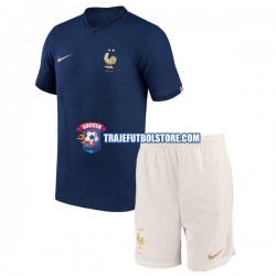 Camiseta 1ª Francia Niño Copa Mundial 2022 Manga Corta