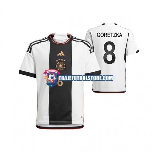 Camiseta 1ª Alemania Leon Goretzka 8 Hombre Copa Mundial 2022 Manga Corta