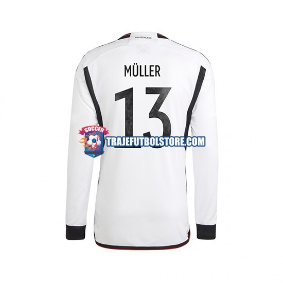 Camiseta 1ª Alemania Thomas Muller 13 Hombre Copa Mundial 2022 ML
