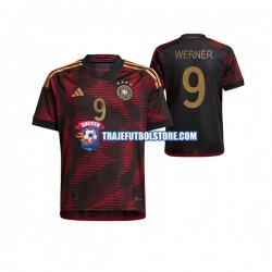 Camiseta 2ª Alemania Timo Werner 9 Hombre Copa Mundial 2022 Manga Corta