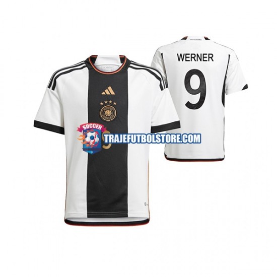 Camiseta 1ª Alemania Timo Werner 9 Hombre Copa Mundial 2022 Manga Corta