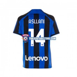 Camiseta 1ª Inter Milan Kristjan Asllani 14 Hombre 2022-2023 Manga Corta