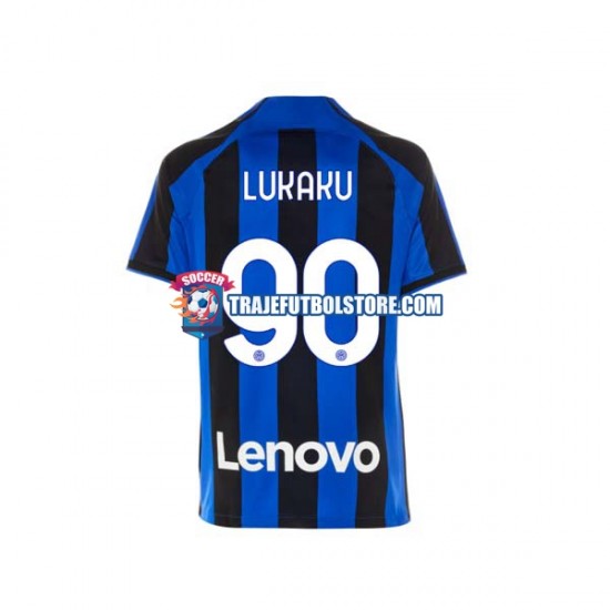 Camiseta 1ª Inter Milan Romelu Lukaku 90 Hombre 2022-2023 Manga Corta