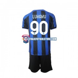 Camiseta 1ª Inter Milan Romelu Lukaku 90 Niño 2022-2023 Manga Corta