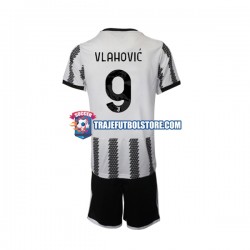 Camiseta 1ª Juventus Vlahovic 9 Niño 2022-2023 Manga Corta