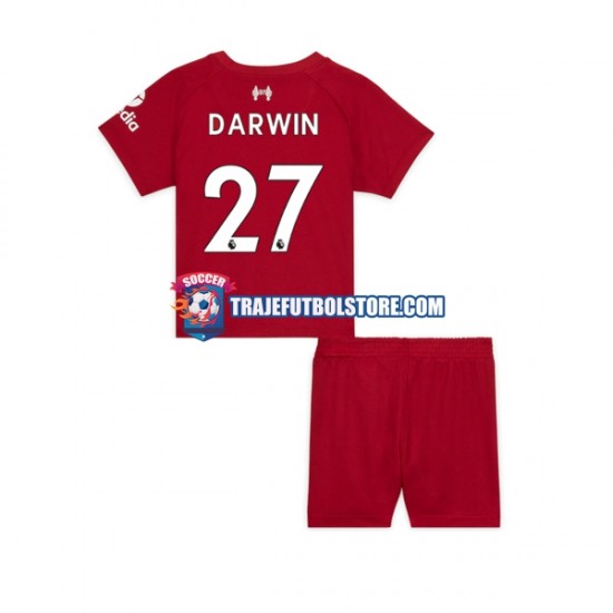 Camiseta 1ª Liverpool Darwin Nunez 27 Niño 2022-2023 Manga Corta
