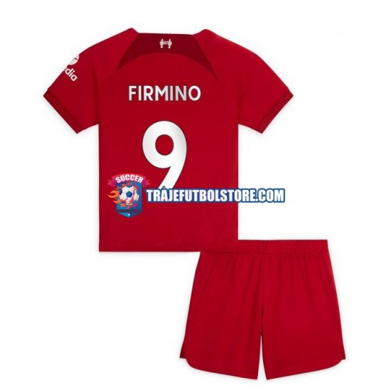 Camiseta 1ª Liverpool Firmino 9 Niño 2022-2023 Manga Corta