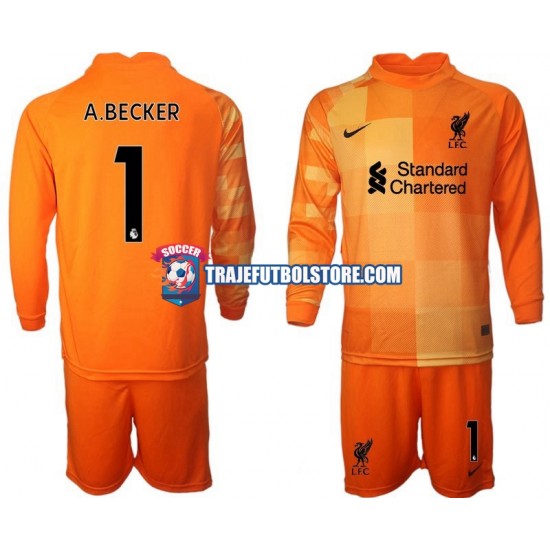 Camiseta 4ª Liverpool A.BECKER 1 Portero Niño 2021-2022 ML