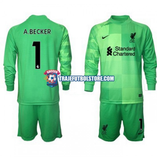 Camiseta 1ª Liverpool Alisson Becker 1 Portero Niño 2021-2022 ML