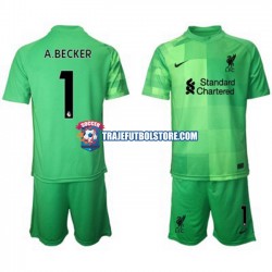 Camiseta 1ª Liverpool Alisson Becker 1 Portero Niño 2021-2022 Manga Corta