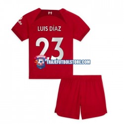 Camiseta 1ª Liverpool Luis Diaz 23 Niño 2022-2023 Manga Corta