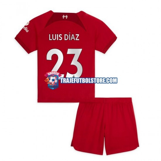 Camiseta 1ª Liverpool Luis Diaz 23 Niño 2022-2023 Manga Corta