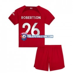 Camiseta 1ª Liverpool Robertson 26 Niño 2022-2023 Manga Corta