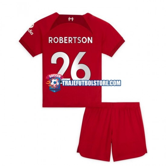Camiseta 1ª Liverpool Robertson 26 Niño 2022-2023 Manga Corta
