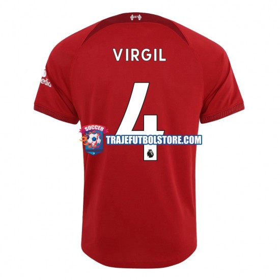 Camiseta 1ª Liverpool Virgil 4 Hombre 2022-2023 Manga Corta