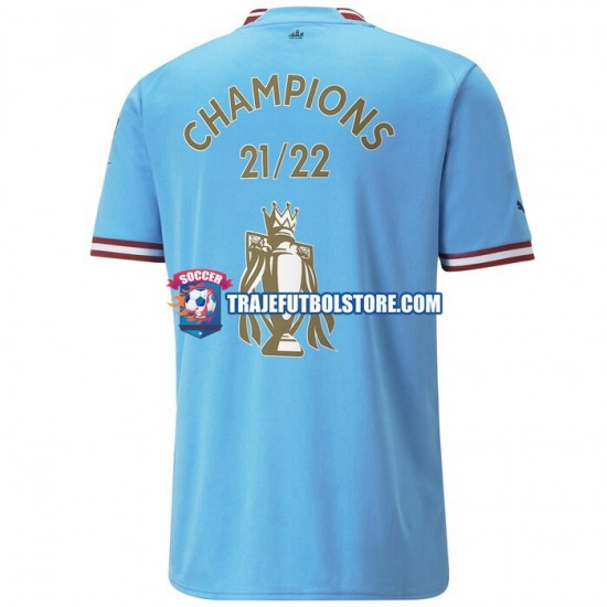 Camiseta 1ª Manchester City Champions Hombre 2022-2023 Manga Corta