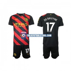 Camiseta 2ª Manchester City De Bruyne 17 Niño 2022-2023 Manga Corta