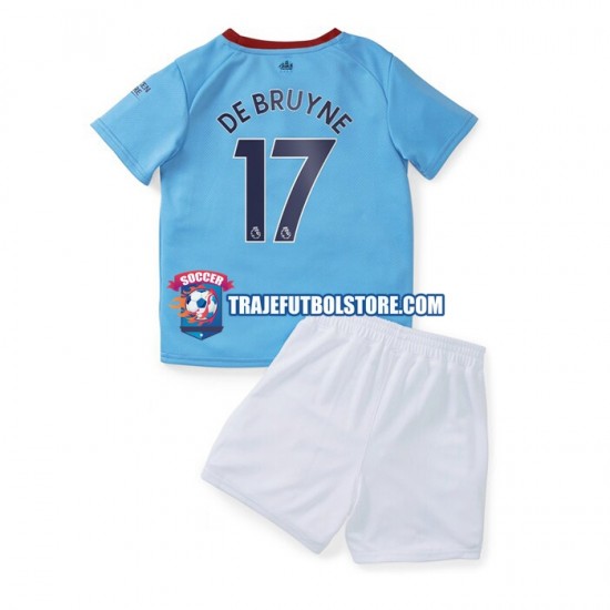 Camiseta 1ª Manchester City De Bruyne 17 Niño 2022-2023 Manga Corta