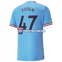 Camiseta 1ª Manchester City Foden 47 Hombre 2022-2023 Manga Corta