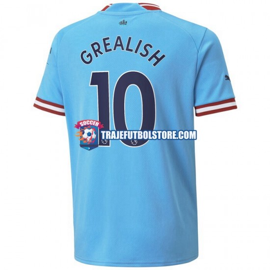 Camiseta 1ª Manchester City Grealish 10 Hombre 2022-2023 Manga Corta