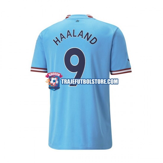 Camiseta 1ª Manchester City Haaland 9 Hombre 2022-2023 Manga Corta