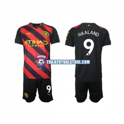 Camiseta 2ª Manchester City Haaland 9 Hombre Niño 2022-2023 Manga Corta