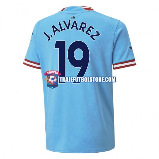Camiseta 1ª Manchester City J. ALVAREZ 19 Hombre 2022-2023 Manga Corta