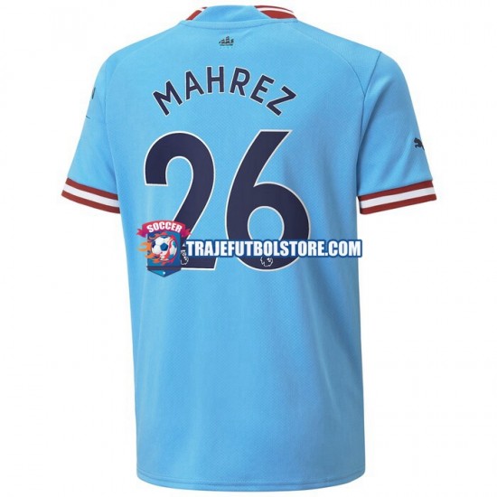 Camiseta 1ª Manchester City Mahrez 26 Hombre 2022-2023 Manga Corta