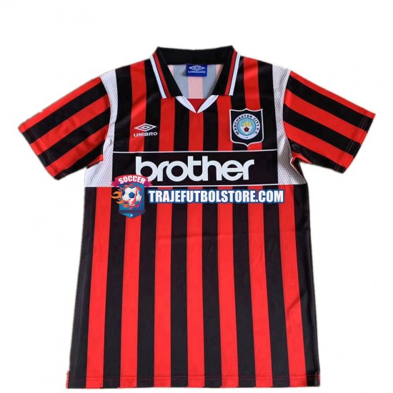 Camiseta 2ª Manchester City 1996 Retro Hombre Manga Corta